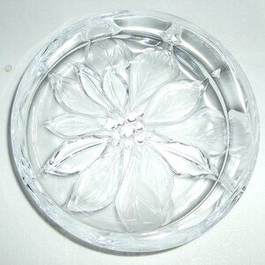 Vintage Studio Nova Clear Cut Lead Crystal Shallow Candy Dish Poinsettia…